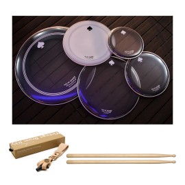 Beatello Drumheads ACE SPADES 5-Piece Sandblasted Drumhead Set 10 12 14 16 22 Inch Striking Musical Instrument AccessoriesColor: vintage
