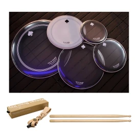 Beatello Drumheads ACE SPADES 5-Piece Sandblasted Drumhead Set 10 12 14 16 22 Inch Striking Musical Instrument AccessoriesColor: vintage