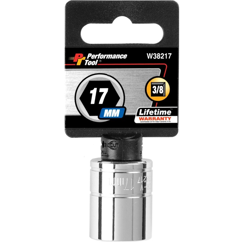 Performance Tool W38217 6-Point Socket, 3/8-Inch Drive, 17mm