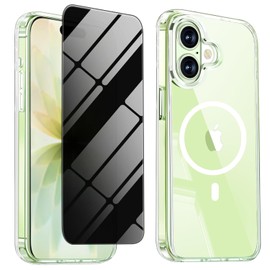 Funda Magnética Iphone Protector Pantalla Privacidad Amarillenta Prueba Golpes Transparente Compatible Magsafe Mujeres Niñas