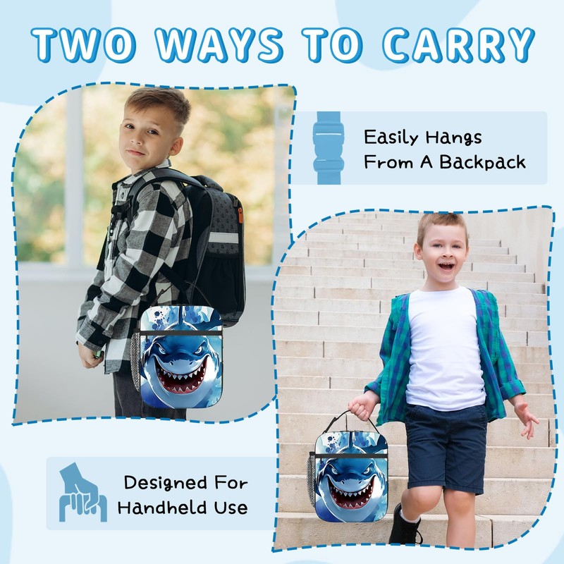 MoYueno Kids Lunch Box, Shark Insulated Lunch Box for Toddler