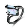 Barzel 18k Black Rhodium Plated Created Fire Opal Ring With