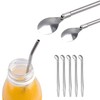 Pack of 5 Stainless Steel Straws, Spoons, Reusable Stainless Steel