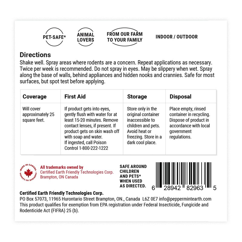 Powermint Peppermint Oil Mice Spray 8oz (Pack of 2)