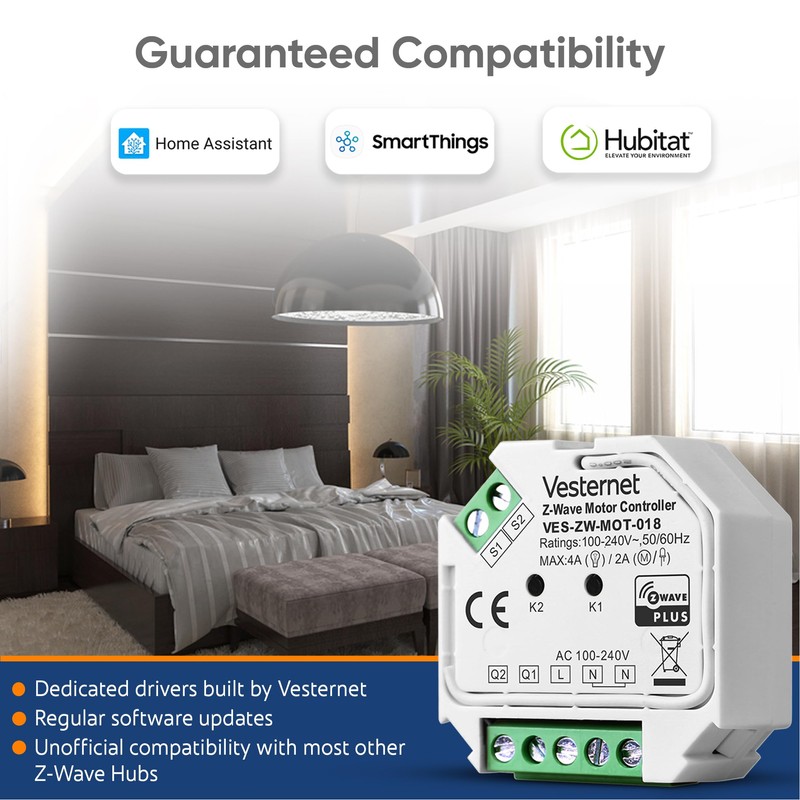 Vesternet Z-Wave Motor Controller Module | Smart Home Control Blinds,