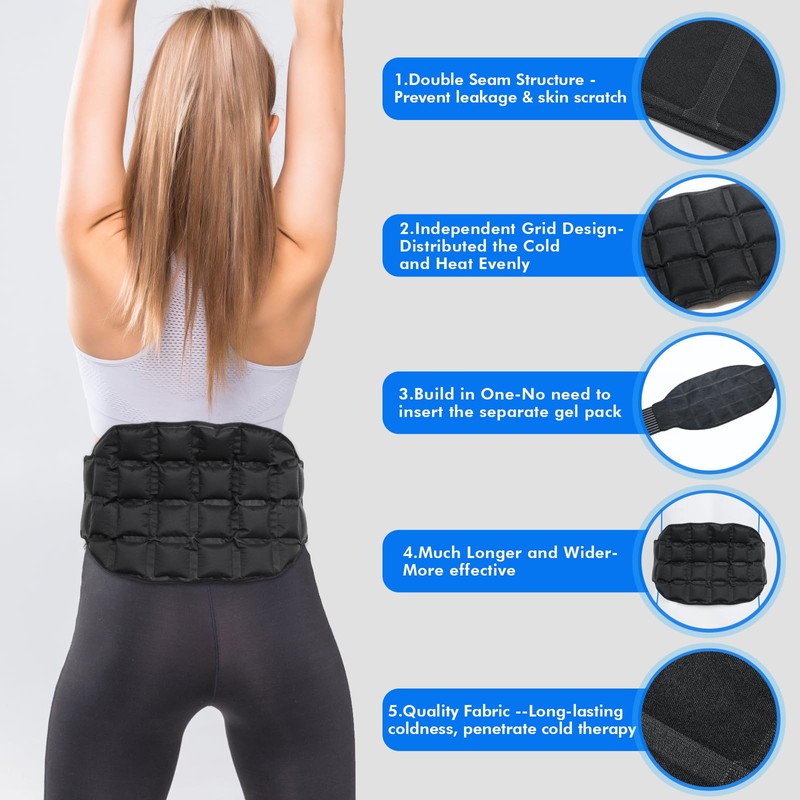 DUKUSEEK Gel Ice Pack for Back, Reusable Hot Cold Therapy