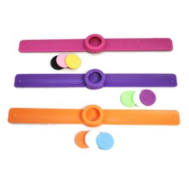 Destination Oils Kids Essential Oil Diffuser 3 Slap Bracelet Sweet Set - Pink, Orange, Purple- Girls- Unscented