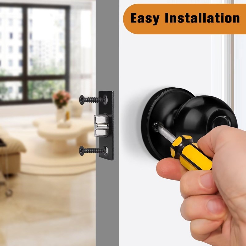 Probrico 3 Pack Keyed Alike Entry Door Knobs with Lock