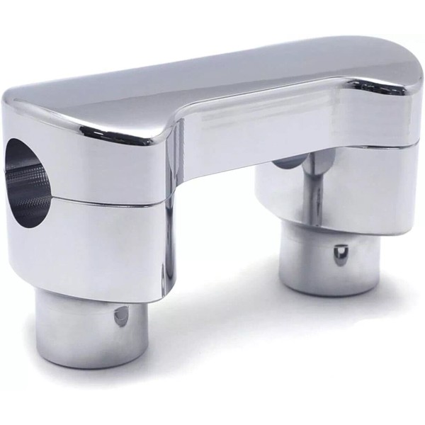 HTTMT 1" 1 inch Hefty Handlebar Riser/Top Clamp Kit Chrome