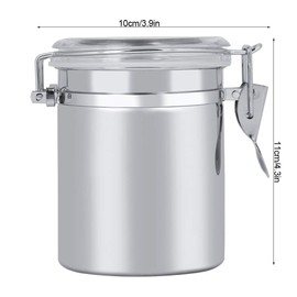 Bote de almacenamiento de café y alimentos de acero inoxidable, recipiente de almacenamiento de alimentos, recipiente de té, azúcar y leche en polvo (10 x 11 cm)