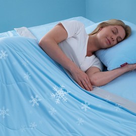 Momcozy Life CoolMurm Cooling Comforter for Hot Sleepers, King/Cali King 106"x90" Soft Breathable Pregnancy Cooling Blanket, 3-Second Cooling, 8 Hours+ Stay Cool All Night, Grey Sky Blue