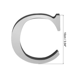 PATIKIL 3D Acrylic Alphabet Mirror Wall Stickers Letter C Self-Adhesive Home Decor Letter Sign Art Sticker Decal for DIY Home Decoration Silver Tone