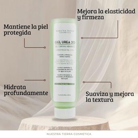 Nuestra Tierra Cosmetica Gel Urea 20 Hidratante Corporal, Crema para Talones, Codos y Rodillas, 150ml