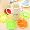 Kinteshun Silicon Drink Coaster,Heat-Insulated Non Slip Fruit Slice Drink Cup