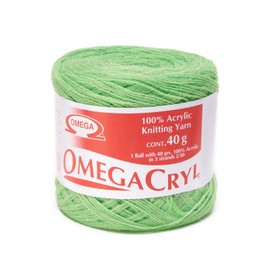 OMEGACRYL [40grs] by Omega - 3-Thread Yarn Ideal for Embroidery, Knitting and Crafts - Color 31-Lime Green 69