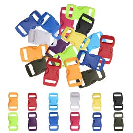 Pack of 50 plastic buckles, 10 mm, click closure and buckle for paracord accessories, backpack straps and rope, paracord clasp for bracelets, paracord bracelet clasp, colour mix replacement buckle
