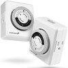 Fosmon Outlet Timers for Electrical Outlets, 24-Hour Dual Plug in