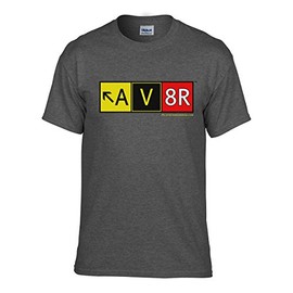 Pilot Expressions Men's AV8R Taxiway Sign T-Shirt (Large) Dark Heather Grey