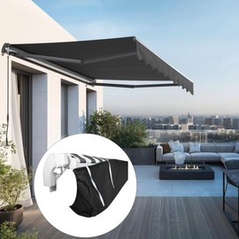 Markisenabdeckung, Oxford Wasserdicht Wetterfeste Schutzhülle für Markise Außenbereich Gartenterrasse Terrassen, Lagerung Abdeckung im Winter