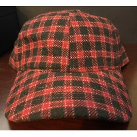 Time And Tru Women's Mini Check Adjustable Baseball Cap/Hat Black/Red NWT