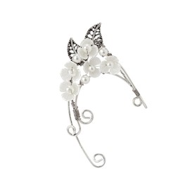 Elf Ear Cuff for Women Fairy Cuff Earring Flower Clip On Filigree Earring Non- Piercing Flower Pearl Cuff Earring Ear Clip Jewelry Gift for Girls