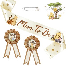 Winnie Mom to Be Sash for Baby Shower Decorations Claasic Mom Sash for Gender Reveals Party Baby Shower Party Favors