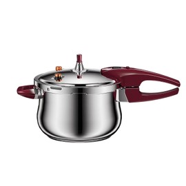 Stainless Steel Pressure Cooker 80KPA, Cookware Pressure Canner Rice Cooker with Safety Valve Devices, Compatible with Gas & Induction Cooker (6L)