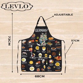 Germany Country Map Europe Cuisine Lover Kitchen Apron Mom Dad BFF German Food Cooking Travel Apron (Germany)