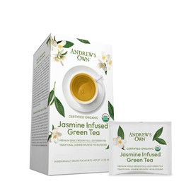 ANDREW LESSMAN Tea - Jasmine Infused Green Tea 60 Sachets - Green Tea from Organic-Certified Gardens. Rich Infusion of Jasmine. Powerful Anti-oxidant EGCG. Ultra-Mild Flavor. No Bitter Aftertaste