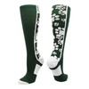 Crazy Socks with Paws Over the Calf (Dark Green/White, Medium)