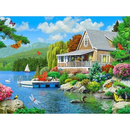 AIRDEA Diamond Painting Kits for Adults, DIY 5D House Lake Garden Diamond Painting Kits Animals Diamond Art by Number Kits for Beginners,Diamond Art Painting Kits