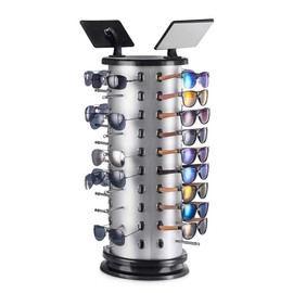 APL Display 40 PCS Sunglasses Display Stand Rotating with Mirror - 360° Rotating Counter Top Sunglasses Display Rack for Retail
