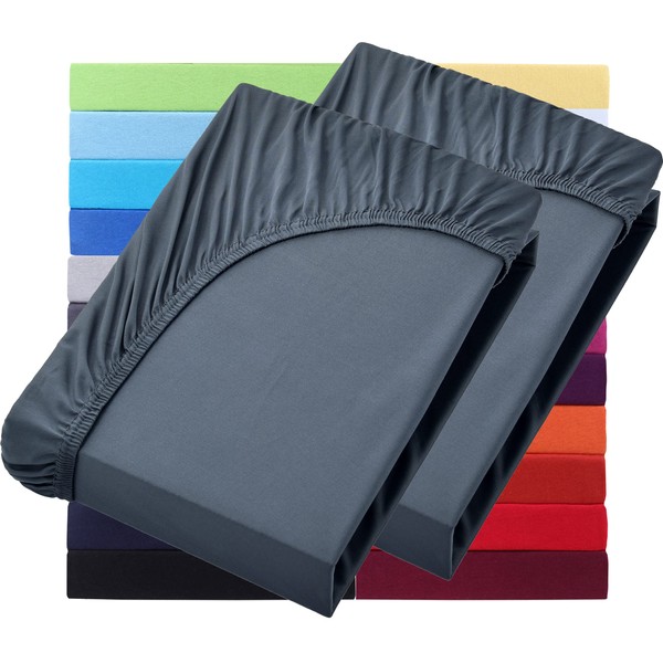 NatureMark Basic Set of 2 Jersey Fitted Sheets, 90 x