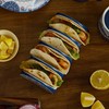 Bico Blue Talavera Ceramic Taco Holder, Taco Stand Rack Tray,