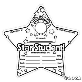 Star Student Poster- 30 Color Your Own Activities - Classroom Teacher Supplies and Home Educational