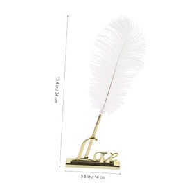 Ciieeo Rectangular Pen Holder in Rose Gold Wedding Pen Set Love Theme for Guest Book