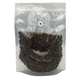 AwePackage 2 lbs(32 oz) Clear Stand Up Zipper Pouch Coffee Bag with Degassing Valve (20, 2 lbs (32 oz))