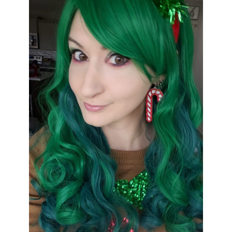 Bopocoko Bopocoko Green Wig Long Green Wigs for Women St