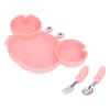 3pcs Toddler Divided Plate Set Silicone Baby Suction Plate Anti