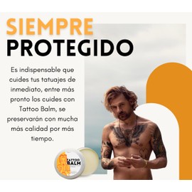 Tattoo Balm 50g - Bálsamo Hidratante y Revitalizante para Tatuajes Nuevos y Antiguos - Fórmula Natural con Manteca de Karité, Vainilla y Aceite de Coco - Libre de Crueldad, Sulfatos y Parabenos