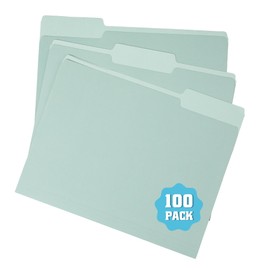 pmybupo100 Pack Colored File Folders,1/3 Cut,Letter Size File Folders,Decorative Multicolor Durable 11pt Paper,Two-Tone Design (5655U)