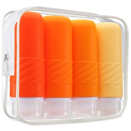Gemice Travel Bottles for Toiletries, Tsa Approved 3oz Portable Travel Bottles, BPA Free Leak Proof Squeezable Travel Size Containers, Travel Accessories for Shampoo Conditioner Lotion (4 Pack)