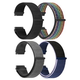 HAYONLIY Nylon Sport Loop Bands Compatible for 22mm universal model, Quick Release Adjustable Strap for Men Women, Band Width 22mm