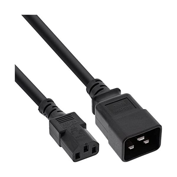 InLine 16659C Mains Adaptor Cable, IEC-60320 C20 to C13, 3