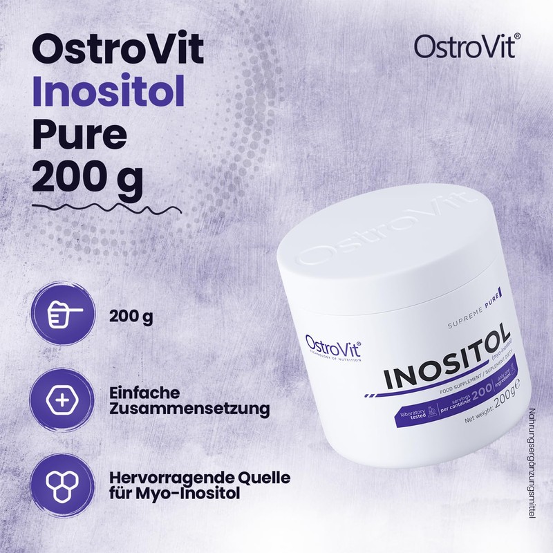 Inositol Pure 200 g Powder, 100% Pure Myo-Inositol per Daily