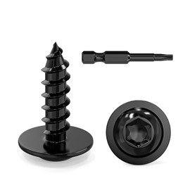 Dayalo Pack of 50 self-tapping screws, 3.9 x 13 mm, black, stainless steel flat head with disc Torx screws, self-tapping screws, drilling screws, wood screws, lens head, full thread, with drill