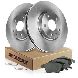 AUTOSTEADY 11.81" Front Brake Kit Replacement for 2013 2014 2015 2016 Lincoln MKZ, 2013 2014 2015 2016 2017 2018 2019 2020 Ford Fusion Vented Disc Brakes Rotors and Ceramic Pads, 54196 1653