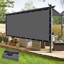 KANAGAWA Pergola Shade Cloth 10'X16' Customized Outdoor Sun Shade Cover Canopy with Grommets KWGN04 90% UV Block Privacy Screen for Patio, Backyards, Patios, and Outdoor (Customized Available), Grey