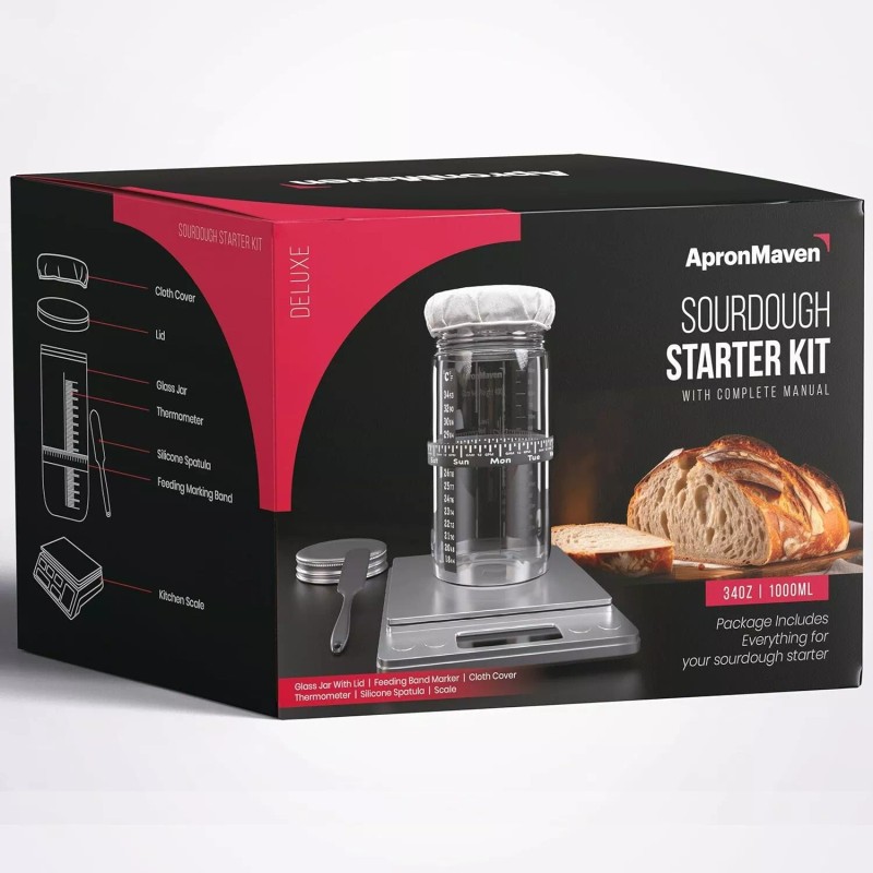 ApronMaven Sourdough Starter Kit Kitchen Scale Jar & more For
