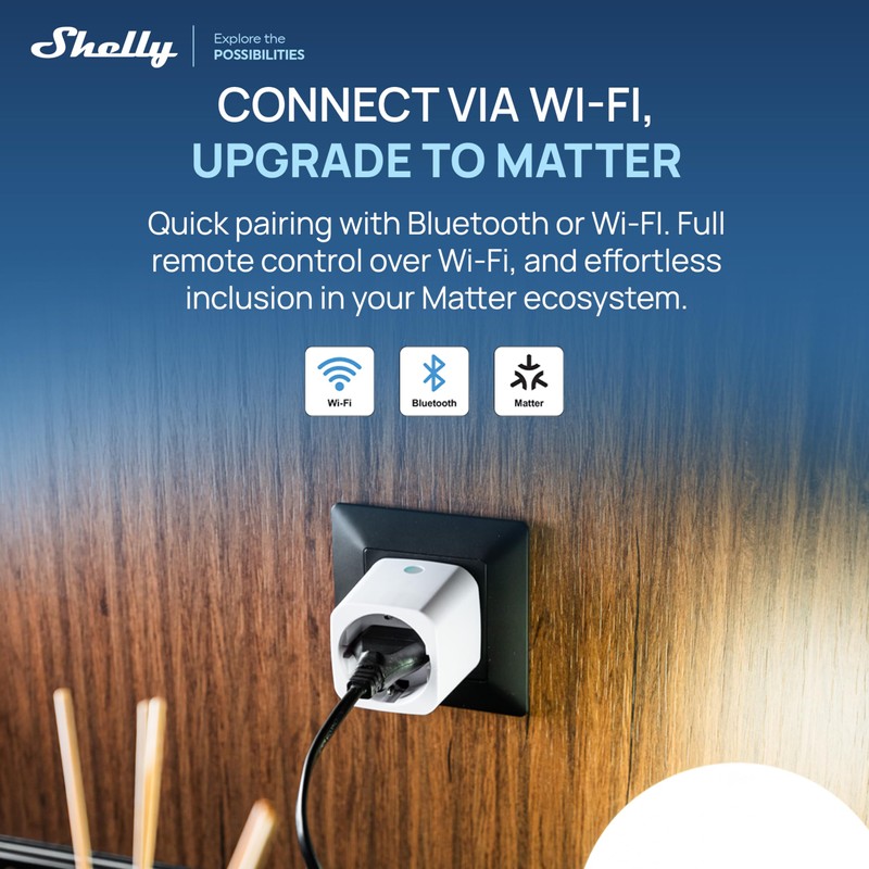 Shelly Plug M Gen3 White - WLAN & Matte Smart